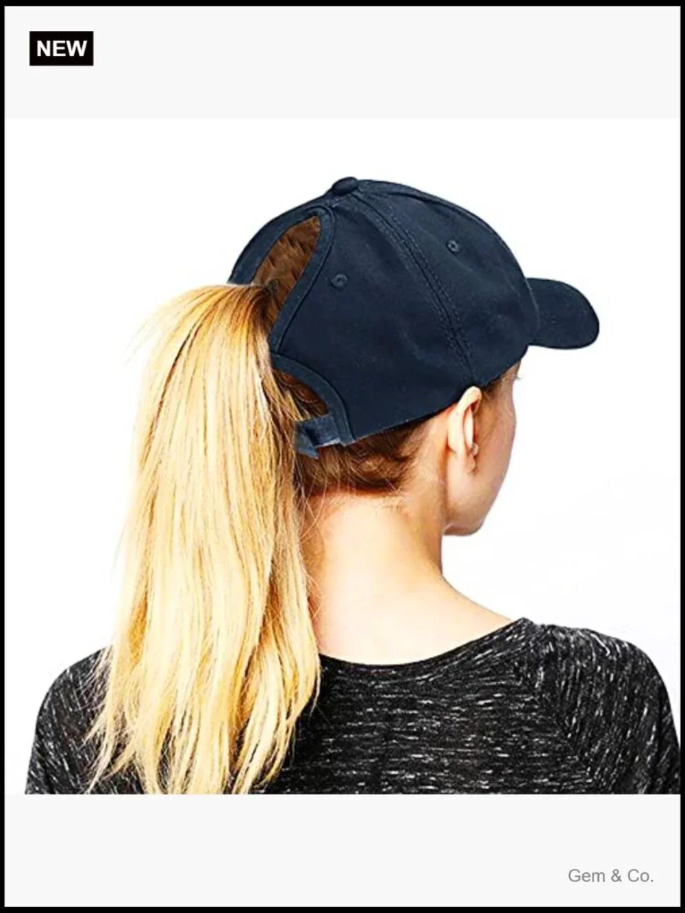 Distressed Washed High Ponytail Baseball Cap Adjustable Outdoor Hat
